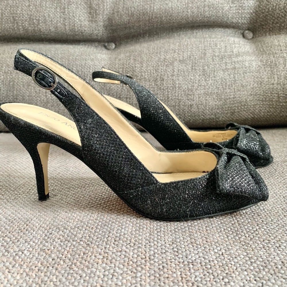 Enzo Angiolini Black Bow High Heels